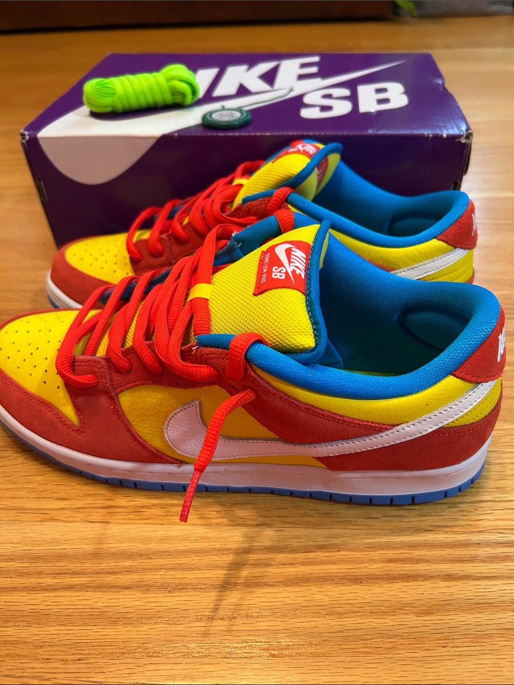 Bart Simpson Nike Dunk Low Pro Sneakers in Red, Yellow & Blue